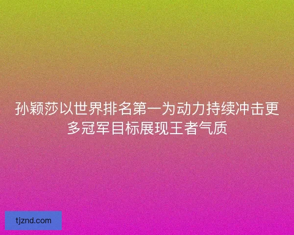孙颖莎以世界排名第一为动力持续冲击更多冠军目标展现王者气质